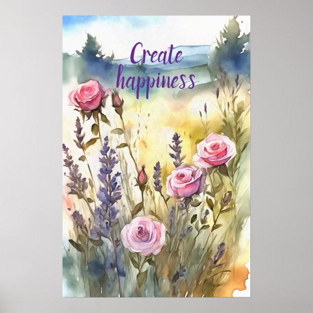 Motivering Watercolor Wall Art Poster 98 (Framsidan)