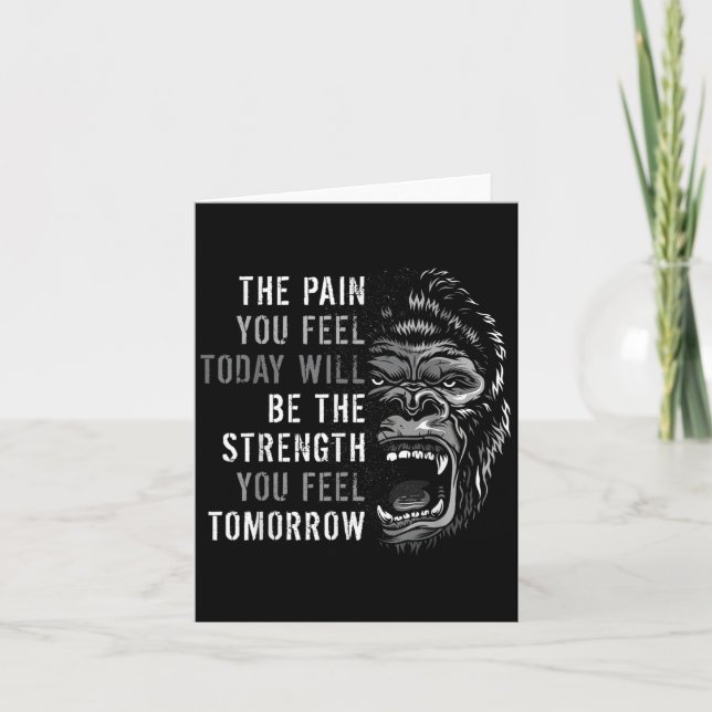 Motivering Workout och Gym citerar Gorilla Mindset Kort (Framsida)