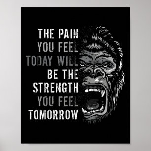 Motivering Workout och Gym citerar Gorilla Mindset Poster