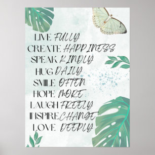 Motivering Zen Affirmation Wall Art Poster