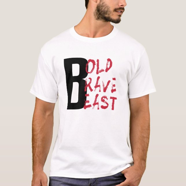 Motiveringell atestetisk typografi med feta Modiga T Shirt (Framsida)