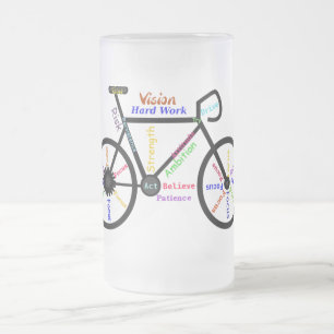 Motiveringell Bike, Cycle, Biking, Sport Ord Frostat Ölglas