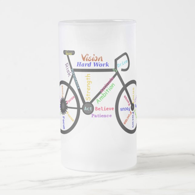 Motiveringell Bike, Cycle, Biking, Sport Ord Frostat Ölglas (Center)