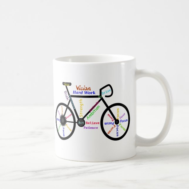 Motiveringell Bike, Cycle, Biking, Sport Ord Kaffemugg (Höger)