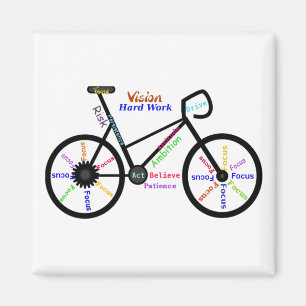 Motiveringell Bike, Cycle, Biking, Sport Ord Magnet
