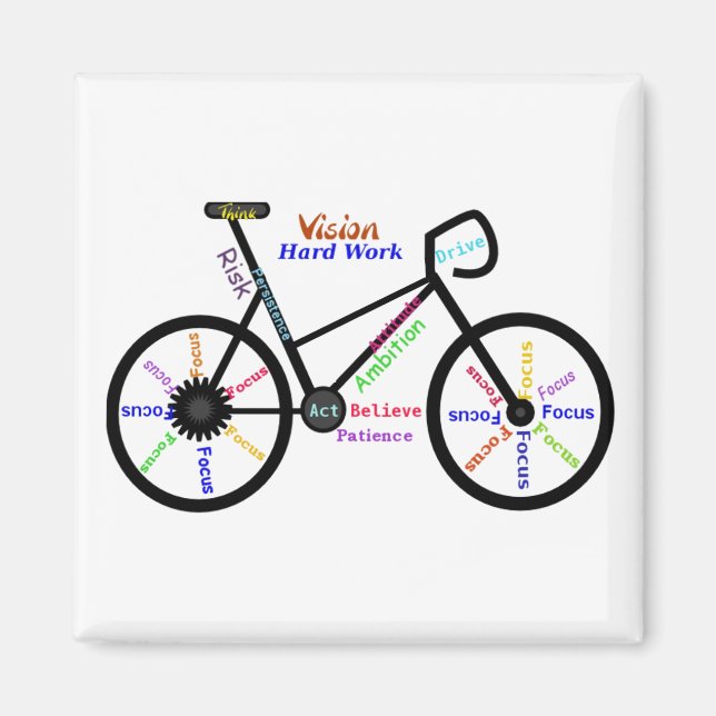 Motiveringell Bike, Cycle, Biking, Sport Ord Magnet (Framsidan)