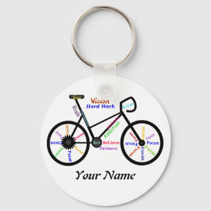 Motiveringell Bike, Cycle, Biking, Sport Ord Nyckelring