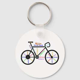 Motiveringell Bike, Cycle, Biking, Sport Ord Nyckelring
