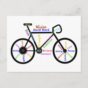 Motiveringell Bike, Cycle, Biking, Sport Ord Vykort