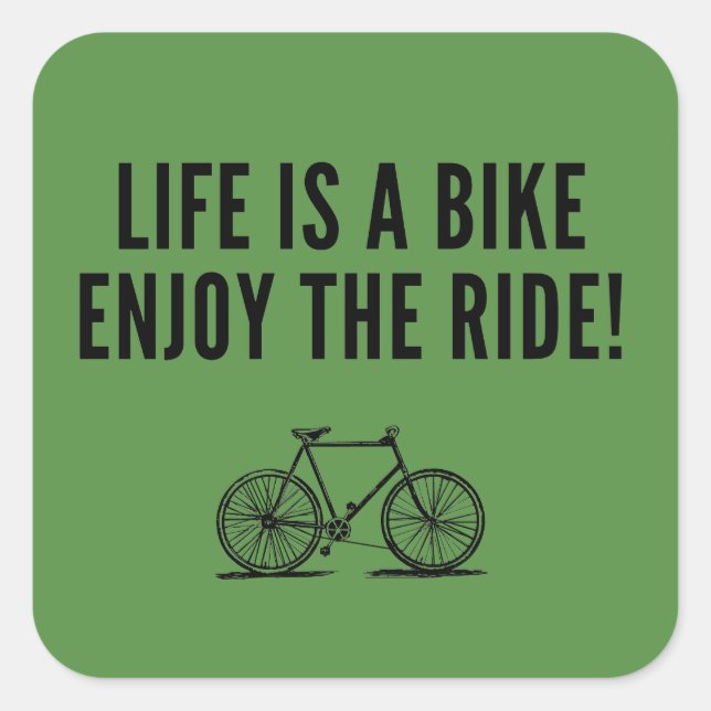 Motiveringell cykling fyrkantigt klistermärke (Framsida)