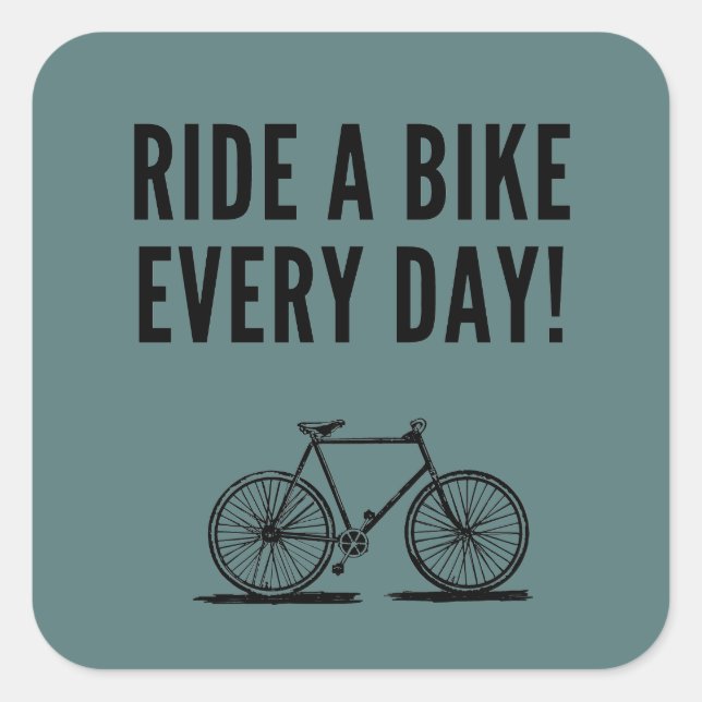 Motiveringell cykling fyrkantigt klistermärke (Framsida)