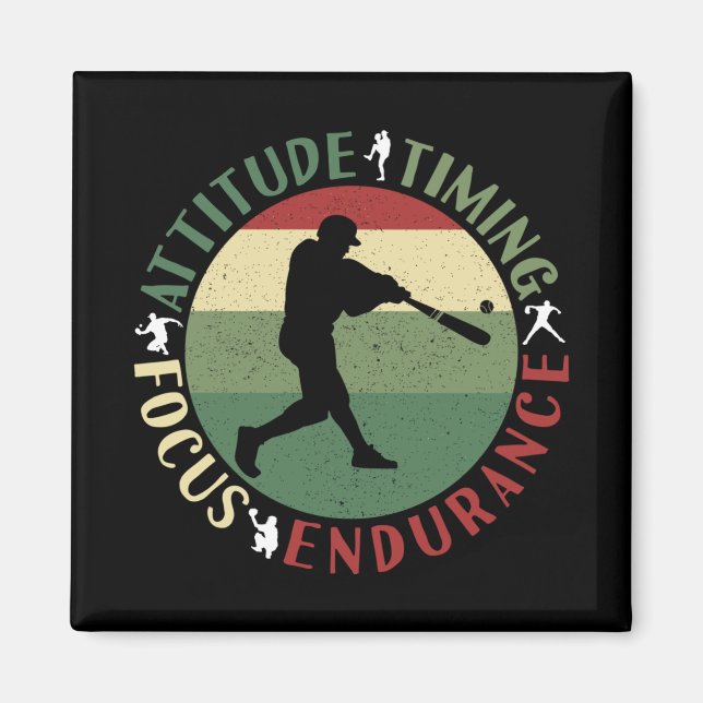 Motiveringella baseball-teamvärden magnet (Framsidan)