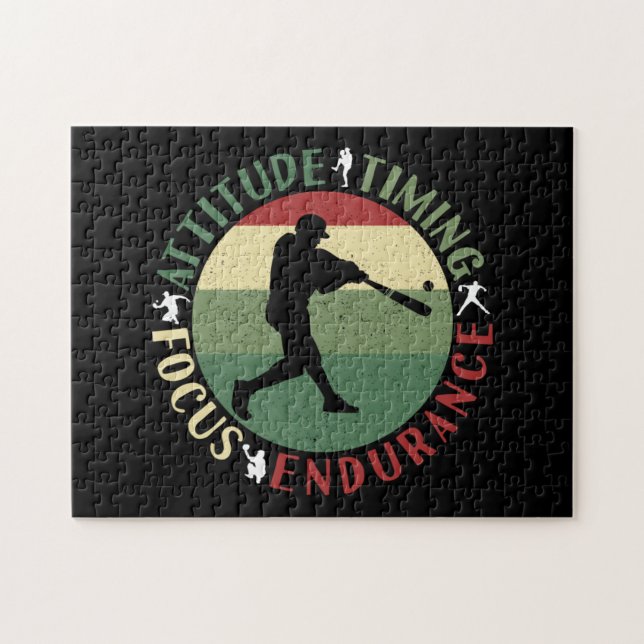 Motiveringella baseball-teamvärden pussel (Horisontell)