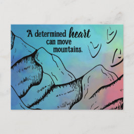 Motiveringellt hjärta kan flytta bergen Färg Ombre Vykort