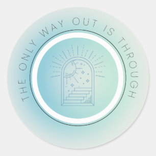 Motiveringellt klistermärke, minimalistiskt, andli runt klistermärke