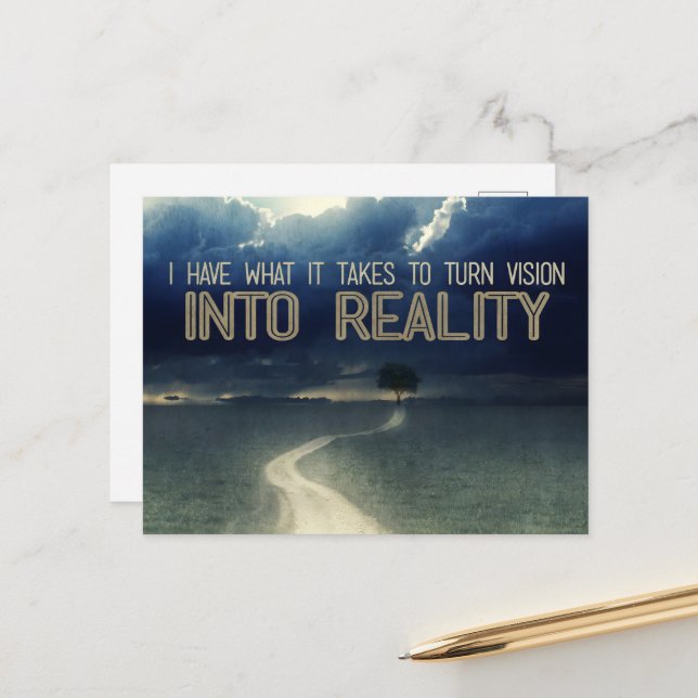 Motiveringsbekräftelse för att förvandla synen til vykort (Fram/Back In Situ)