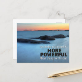 Motiveringsbekräftelse för att lyckas vykort