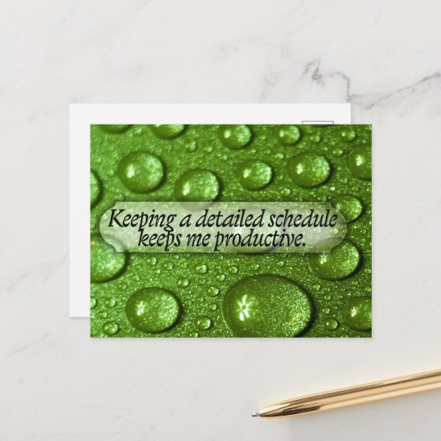 Motiveringsbekräftelse för "ett detaljerat schema" vykort (Fram/Back In Situ)