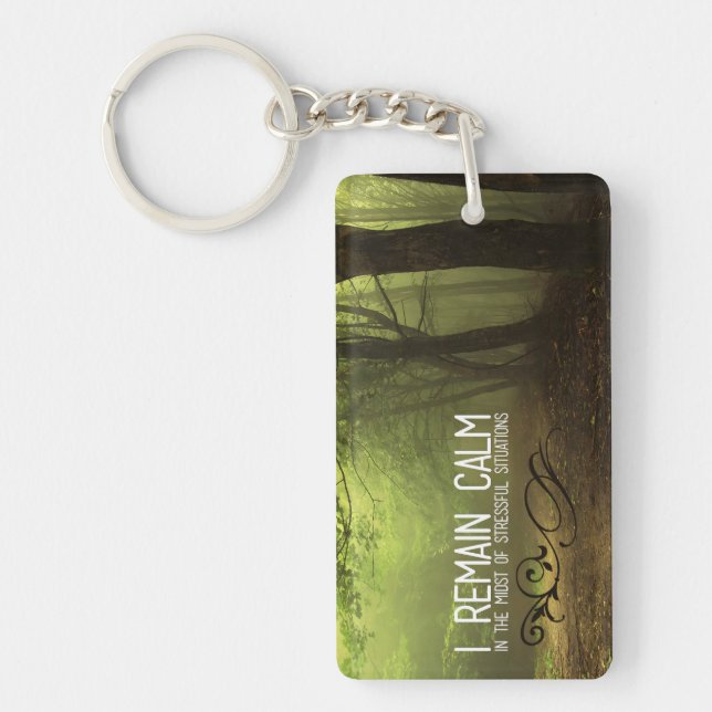 Motiveringsbekräftelse för "Jag förblir lugn" Nyckelring (Framsidan)