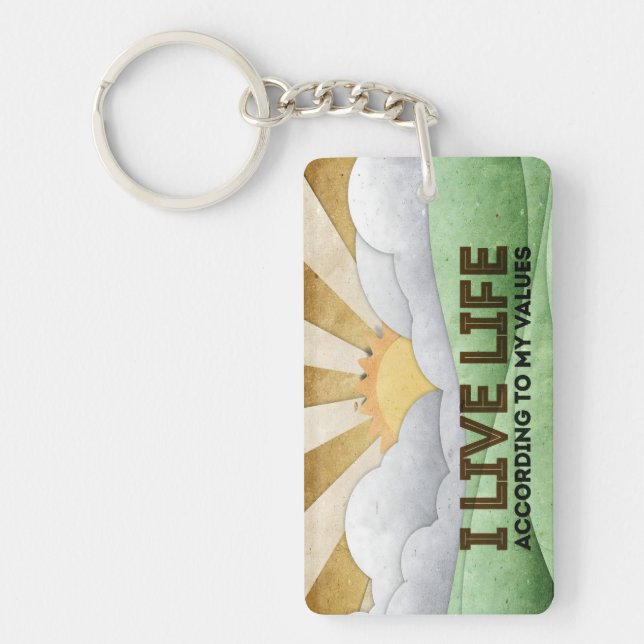 Motiveringsbekräftelse för "Mina värden" Nyckelring (Framsidan)