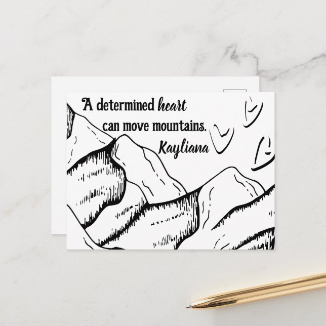 Motiveringsbestämt hjärta, flyttberg Namn Vykort (Fram/Back In Situ)