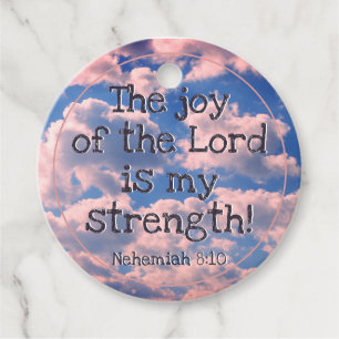 Motiveringscitat Bible Verse Pastel Rosa Clouds Gåvor Etiketter