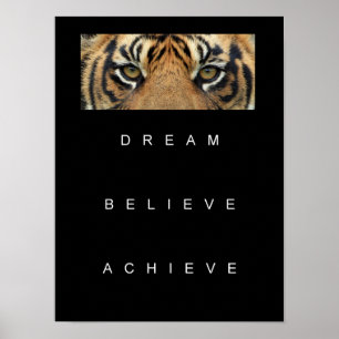 motiveringscitat för tiger öga-prestation poster