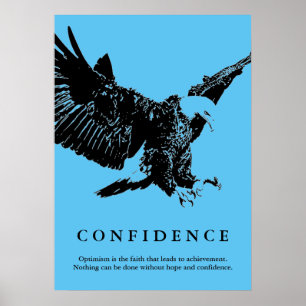 Motiveringsförtroende blått vid landning poster