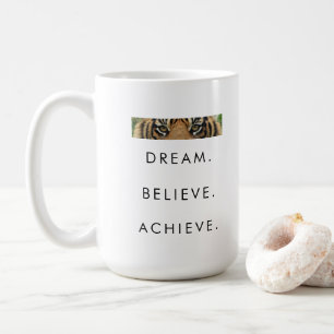 Motiveringsframgångar Citat Dream tror på att uppn Kaffemugg