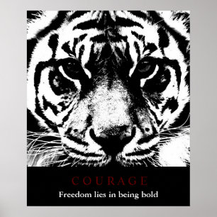 Motiveringsfrihet Tigerfrihet är djärv Poster