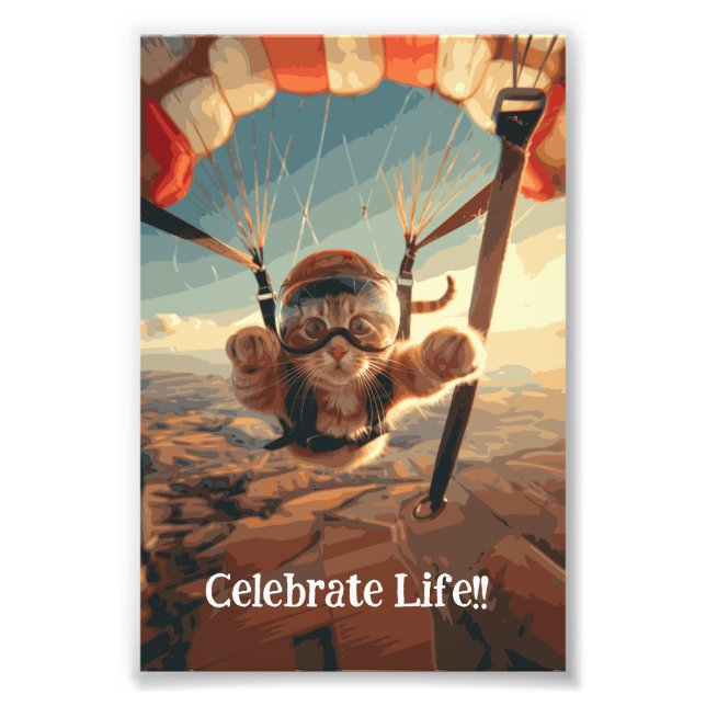 Motiveringsfunktionellt inspirerande kattPoster Fototryck (Framsidan)