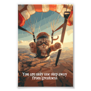 Motiveringsfunktionellt inspirerande kattPoster Fototryck