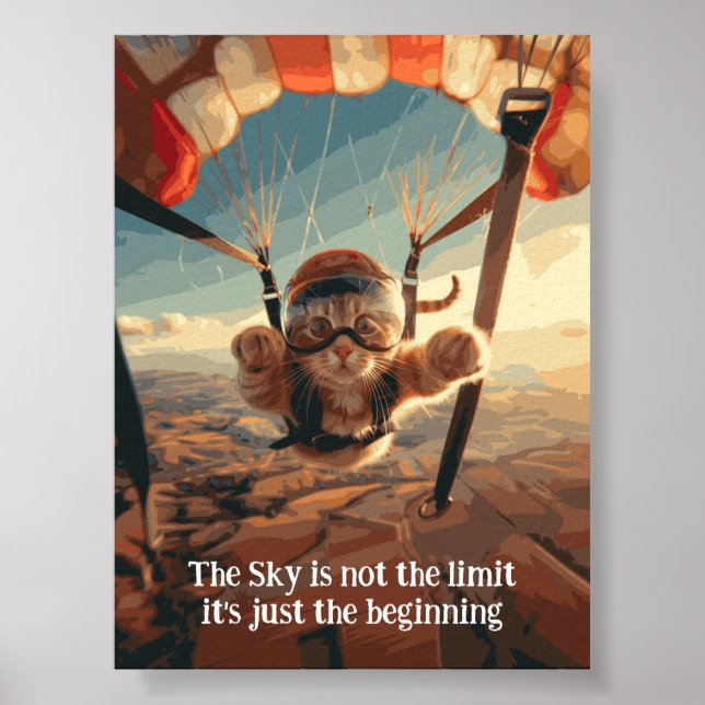 Motiveringsfunktionellt inspirerande kattPoster Poster (Framsidan)