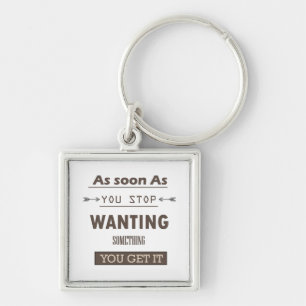 Motiveringslivets citat fyrkantig silverfärgad nyckelring