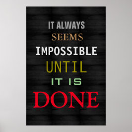 Motiveringsmöjlighet Citat Grått Wood Poster