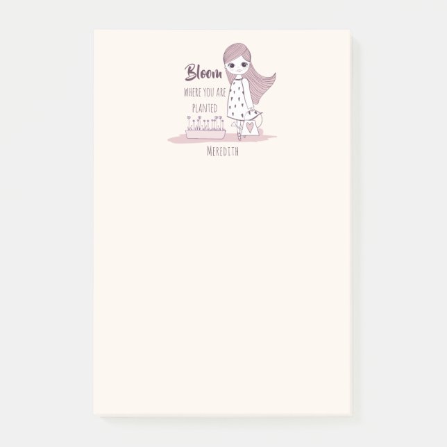 Motiveringsoffert "Bloom where you is Planed" Post-it Block (Framsida)