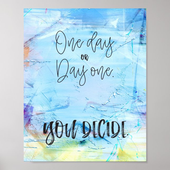 Motiveringsoffert en dag eller dag en blå Poster (Framsidan)