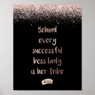 Motiveringsoffert för Ro Guld Glitter Chef Dam Poster