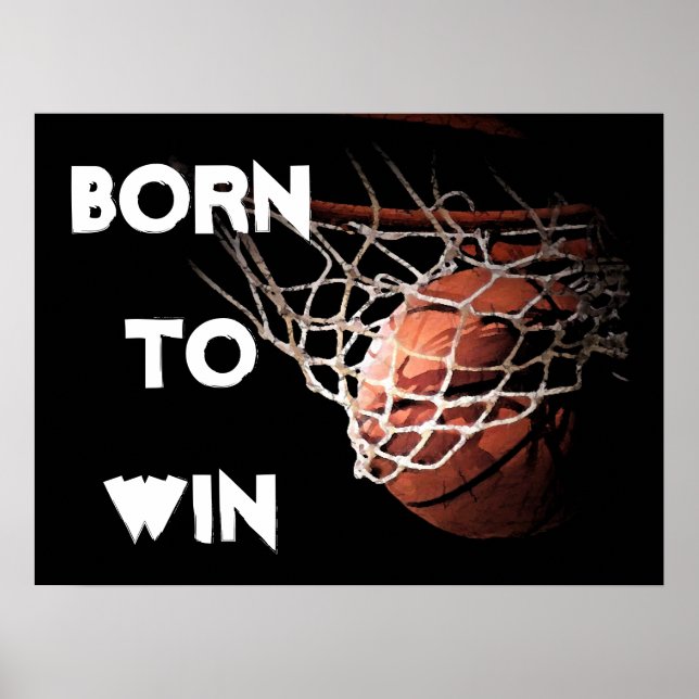 Motiveringsoffert som säger Basketball född till W Poster (Framsidan)