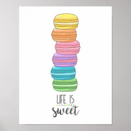 Motiveringsofferten Life är Sweet Macarons Kitchen Poster