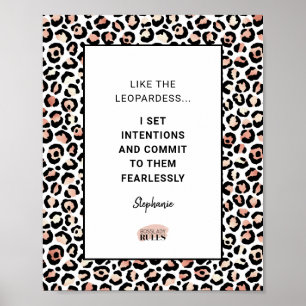 Motiveringsofferten Ro Guld Leopard Mönster Poster