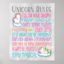 Motiveringsofferter för Unicorn Regler - 11 x 14 P Poster
