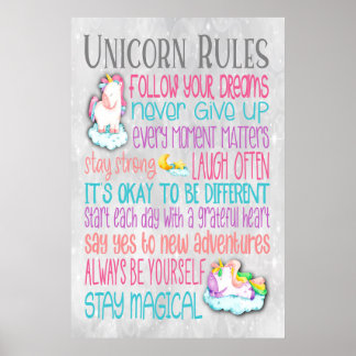 Motiveringsofferter för Unicorn Regler - 24 x 36 P Poster