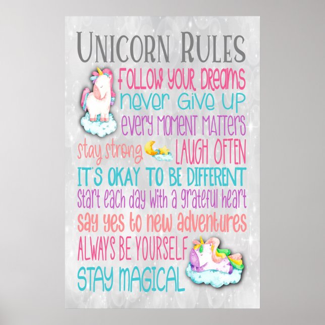 Motiveringsofferter för Unicorn Regler - 24 x 36 P Poster (Framsidan)