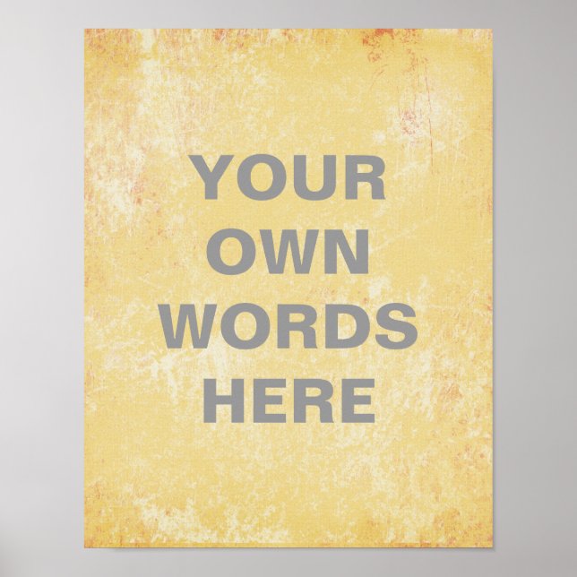 MotiveringsoffertPoster, gult grunge Poster (Framsidan)