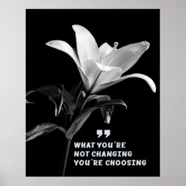 Motiveringsot med White Lily Flower Poster