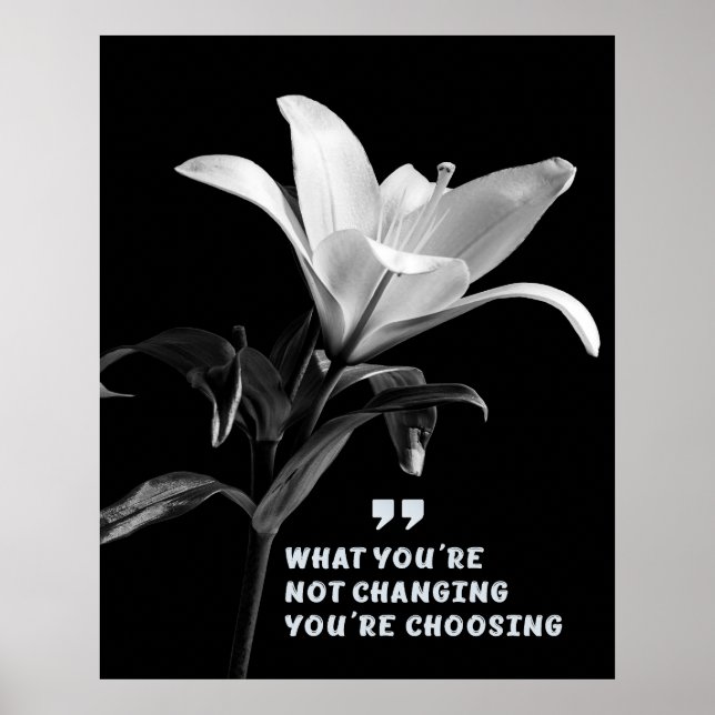 Motiveringsot med White Lily Flower Poster (Framsidan)
