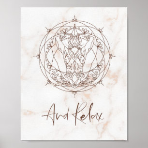 Motiveringsot och slappna av i Meditation Mandala Poster