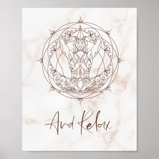 Motiveringsot och slappna av i Meditation Mandala Poster (Framsidan)