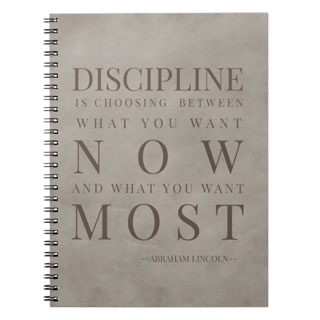 Motiveringsot om Discipline Lincoln Brown Anteckningsbok (Framsidan)